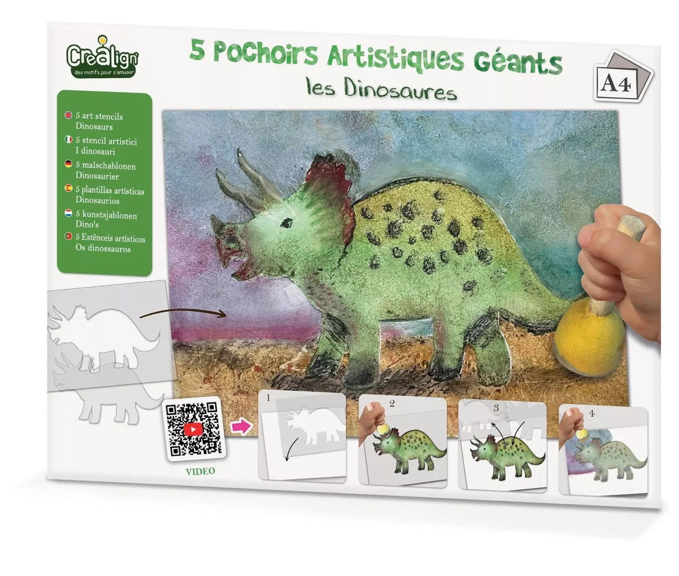 Pochoirs artistiques géants dinosaures Créa Lign’