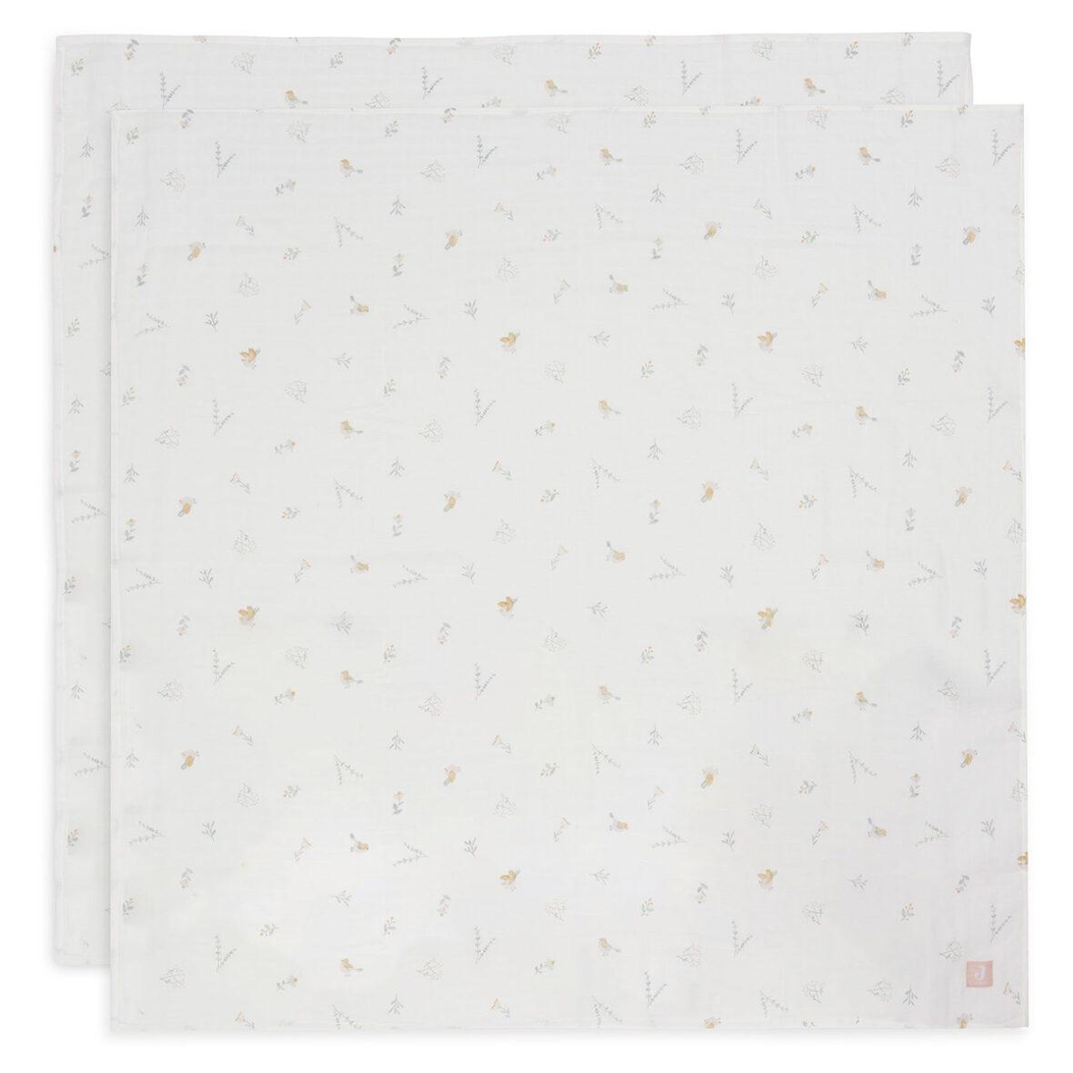 Set de 2 Langes Gaze de coton 115×115 Lovely Birds Jollein